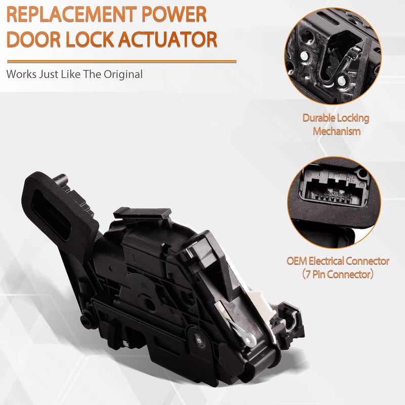 GrteRokky Rear Left Door Lock Actuator w/Motor Power Door Latch Compatible for MK6 MK7 VW Bettle E-Golf Golf GTI Jetta Passat Rear Driver Side Latch Actuator 6RD839015A,5K4839015AG - Image 5